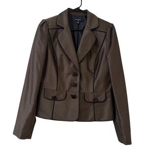 Nine West Chocolate Pinstripe Blazer